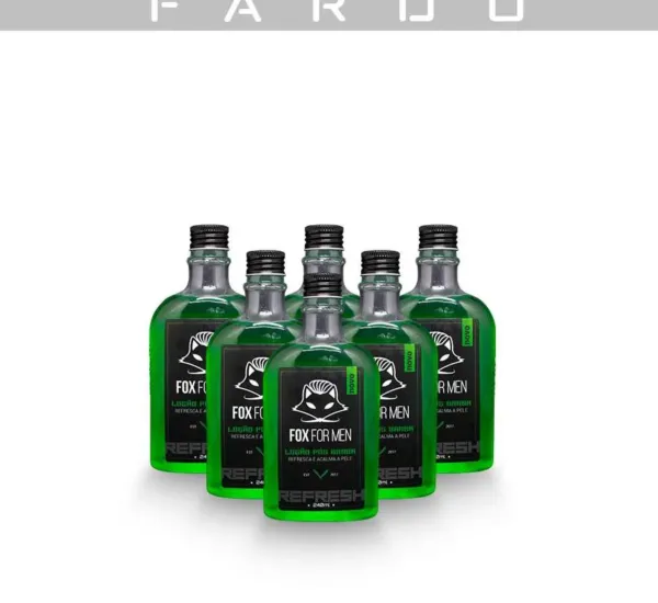 LOÇÃO PÓS BARBA 240ML MENTHOL 6 UNIDADES - FOX FOR MEN LOÇÃO PÓS BARBA 240ML MENTHOL 6 UNIDADES - FOX FOR MEN