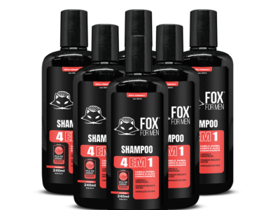 SHAMPOO-6 SHAMPOO 4 EM 1 240ML - FOX FOR MEN - 6 UNIDADES