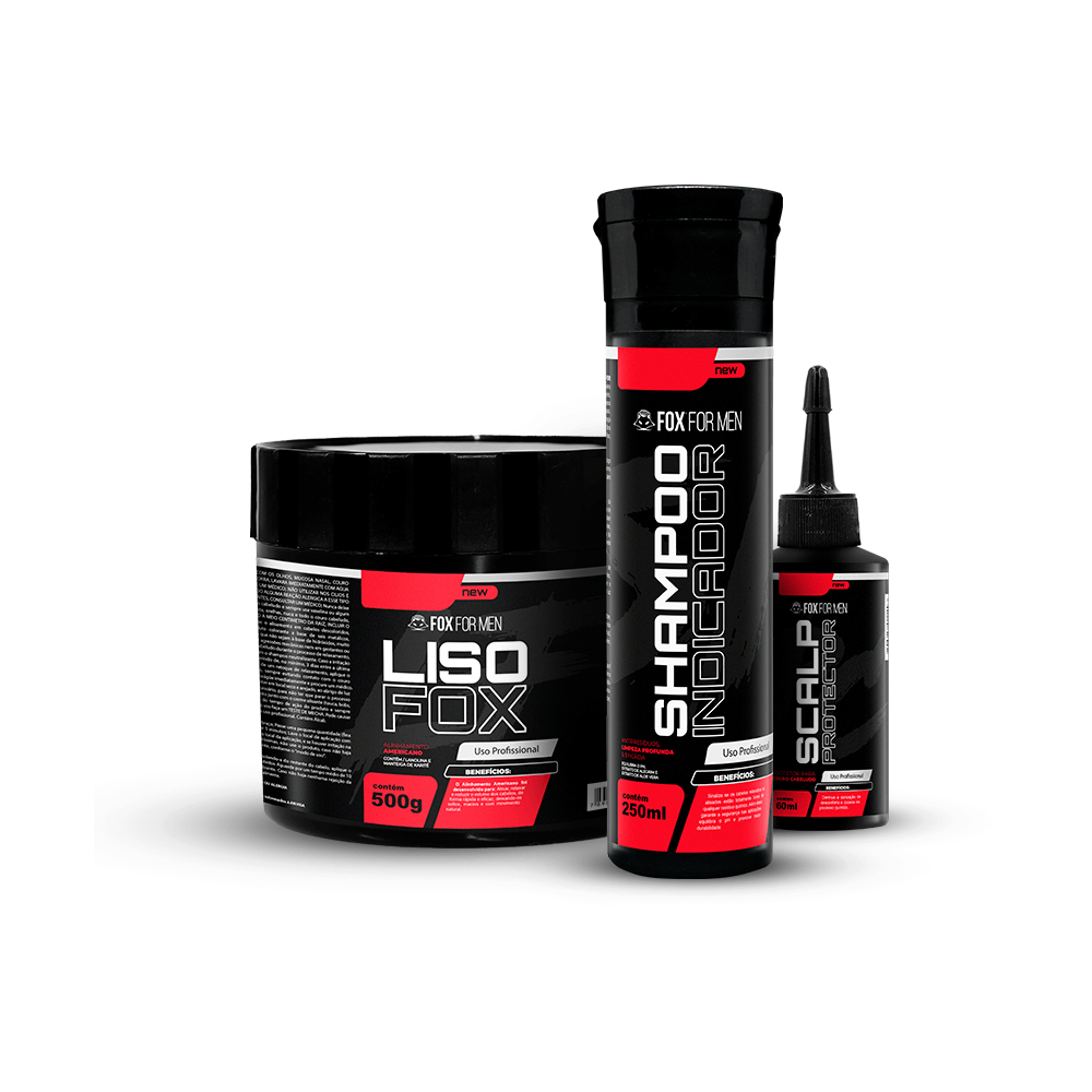 Kit Alisamento Americano - Fox For Men Alisante Capilar Masculino