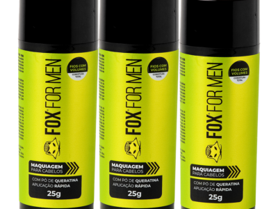 MAQUIAGEM CAPILAR 25G PRETO (refil) 03 UNIDADES - FOX FOR MEN