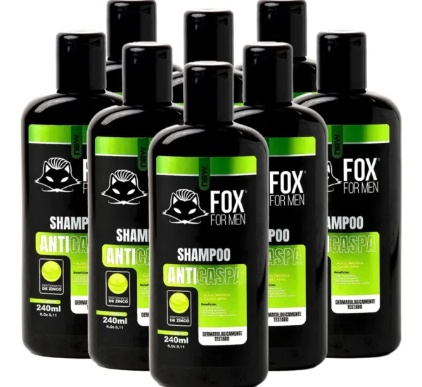 Shampoo Anti-Caspa 240ml - Fox For Men - 8 Unidades Shampoo Anti-Caspa 240ml - Fox For Men - 8 Unidades