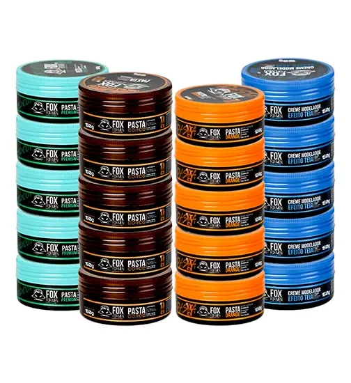 KIT PASTAS EFEITO BRILHO ATACADO 20 UNIDADES - FOX FOR MEN KIT PASTAS EFEITO BRILHO ATACADO 20 UNIDADES - FOX FOR MEN