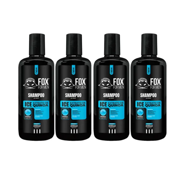SHAMPOO ICE 240ML - FOX FOR MEN - 4 UNIDADES SHAMPOO ICE 240ML - FOX FOR MEN - 4 UNIDADES