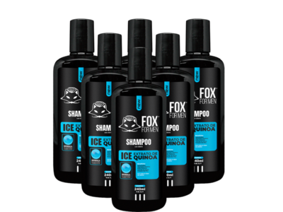 ICE-SHAMPOO-6 SHAMPOO ICE 240ML - FOX FOR MEN - 6 UNIDADES