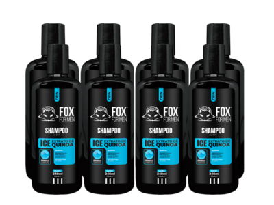 SHAMPOO ICE 240ML - FOX FOR MEN - 8 UNIDADES