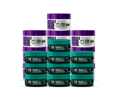 KIT 10 GEL CERA UVA 300G + 10 PASTA PREMIUM 150G FOX FOR MEN