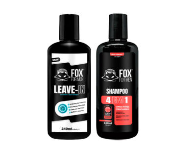 SHAMPOO 4 EM 1 E LEAVE IN HIDRATAÇÃO + FINALIZAÇÃO - FOX FOR MEN