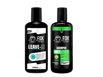 SHAMPOO ANTICASPA E LEAVE IN LIMPEZA E HDRATAÇÃO - FOX FOR MEN