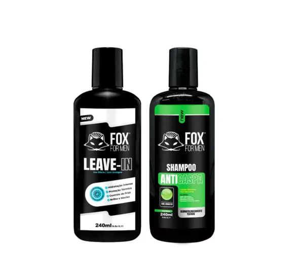 SHAMPOO ANTICASPA E LEAVE IN LIMPEZA E HDRATAÇÃO - FOX FOR MEN SHAMPOO ANTICASPA E LEAVE IN LIMPEZA E HDRATAÇÃO - FOX FOR MEN