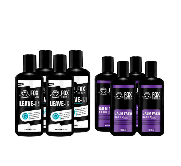 KIT 4 LEAVE IN + 4 BALM FOX FOR MEN - FOX FOR MEN