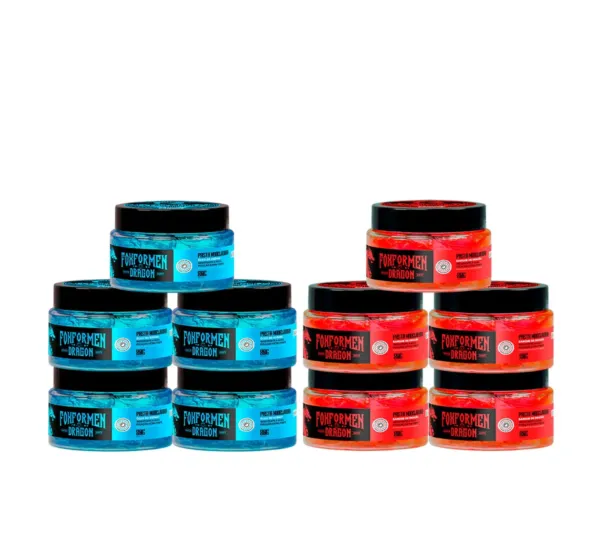 KIT PASTAS MODELADORA EXTRA FORTE DRAGON 10 UNIDADES - FOX FOR MEN KIT PASTAS MODELADORA EXTRA FORTE DRAGON 10 UNIDADES - FOX FOR MEN