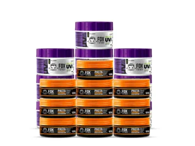 KIT 10 GEL CERA UVA 300G + 10 PASTA ORANGE 120G FOX FOR MEN