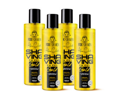 SHAVING EM GEL GOLD ALLAN CALIXTO —4 SHAVING EM GEL GOLD ALLAN CALIXTO 300ML 4UNI - FOX FOR MEN