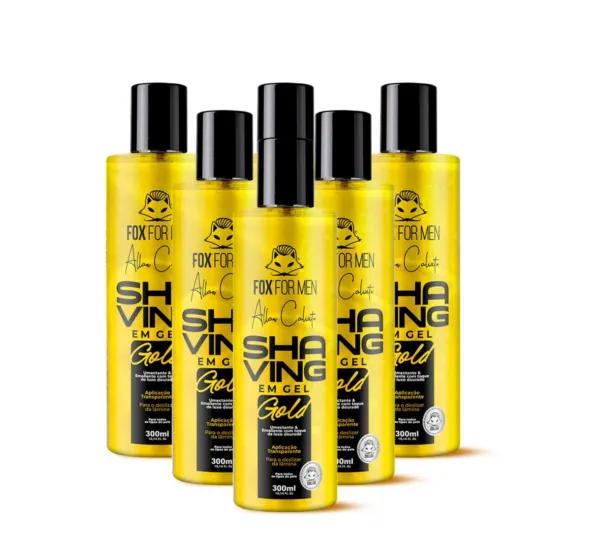 SHAVING EM GEL GOLD ALLAN CALIXTO 300ML 6 UNID - FOX FOR MEN SHAVING EM GEL GOLD ALLAN CALIXTO 300ML 6 UNID - FOX FOR MEN