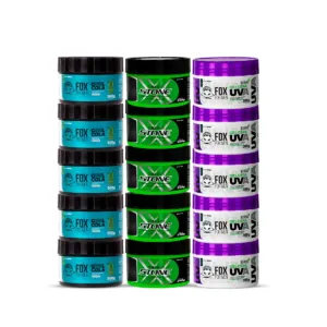 KIT 5 GEL CERA UVA + 5 COLA + 5 MEGA STONE 300G FOX FOR MEN