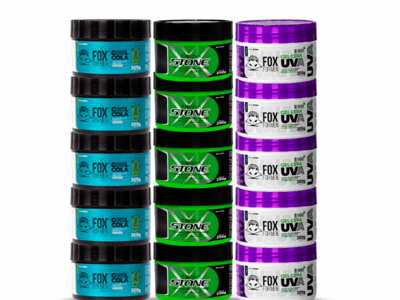 COMBO GEL-COLA 300G -5 KIT 5 GEL CERA UVA + 5 COLA + 5 MEGA STONE 300G FOX FOR MEN