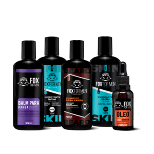 KIT COMPLETO PARA BARBA E ROSTO SHAMPOO E LINHA SKIN