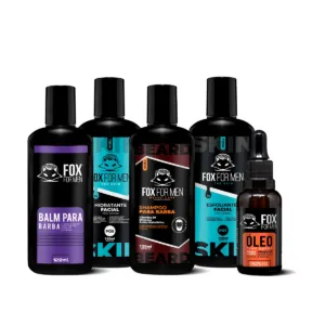 KIT COMPLETO PARA BARBA E ROSTO SHAMPOO E LINHA SKIN