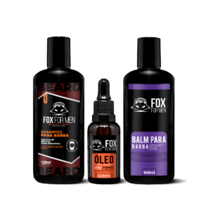 SHAMPOO PARA BARBA E ÓLEO EM GOTAS E BALM