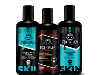 SHAMPOO PARA BARBA E PRE E PÓS BARBA LINHA SKIN