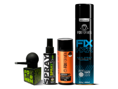FIBRA CAPILAR CASTANHO + APLICADOR + SPRAY FIXADOR + LAQUÊ