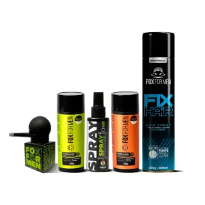 KIT CAPILAR COMPLETO – FIBRAS + APLICADOR + FIXADOR +LAQUÊ