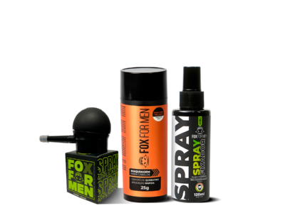 FIBRA CAPILAR CASTANHO + APLICADOR SPRAY + FIXADOR