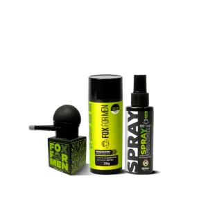 FIBRA CAPILAR PRETA + SPRAY FIXADOR + APLICADOR FIBRA CAPILAR PRETA + SPRAY FIXADOR + APLICADOR