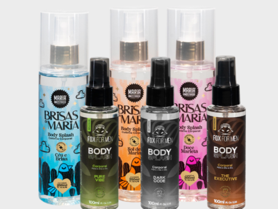 COLLAB FOX & MARIA BODY SPLASH KIT BODY SPLASH FOX FOR MEN E MARIA AMOSTRADA